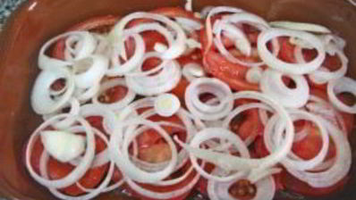 скумбрия в духовке с помидорами