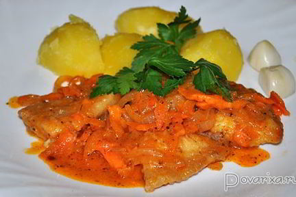 Тушеное филе тилапии