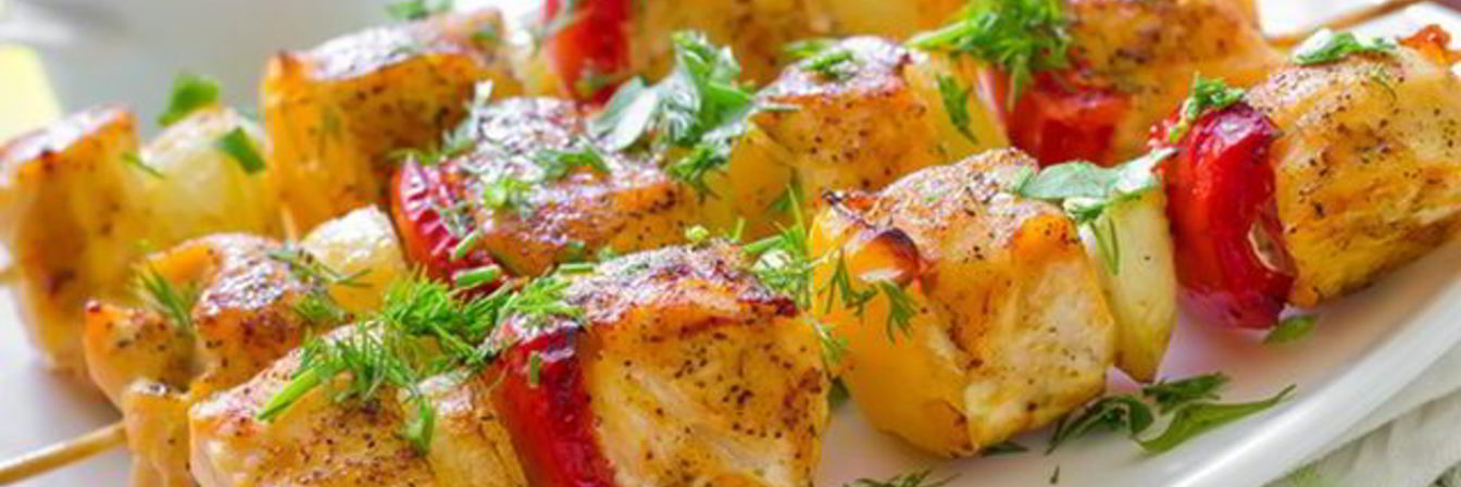 Куриный шашлык с овощами