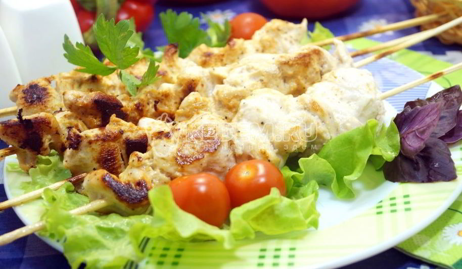 Рецепт куриных шашлычков на шпажках в духовке