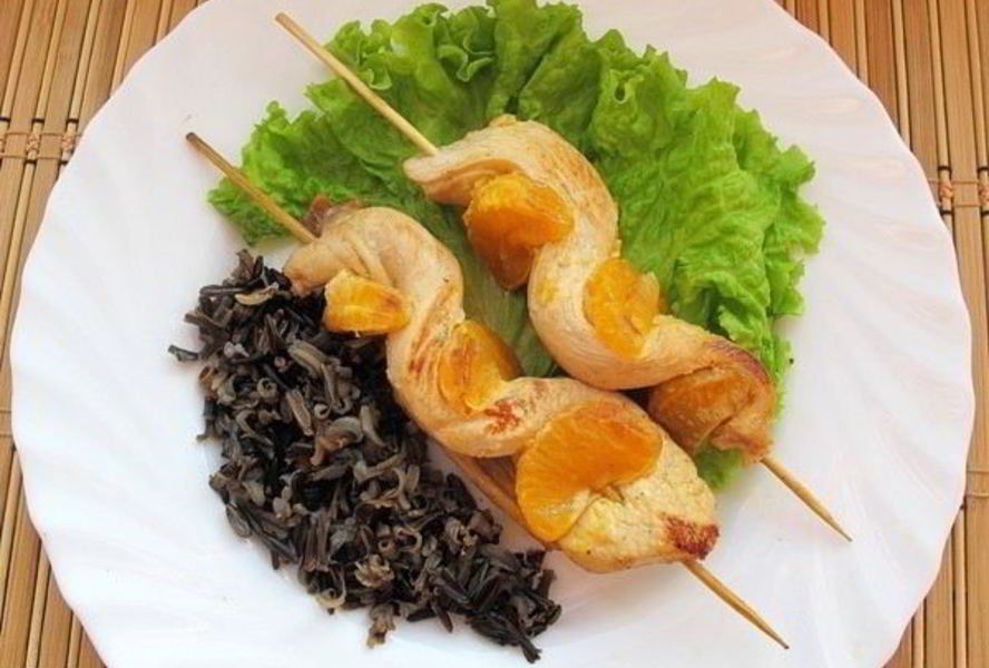 Куриные шашлычки с мандаринами