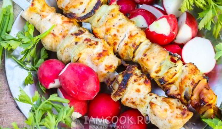 Рецепт шашлыка из курицы в майонезе