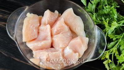 шашлык из курицы в майонезе