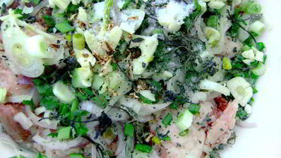 шашлык из свинины в кефире с зеленым луком