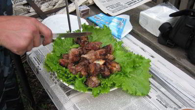 шашлык в красном вине