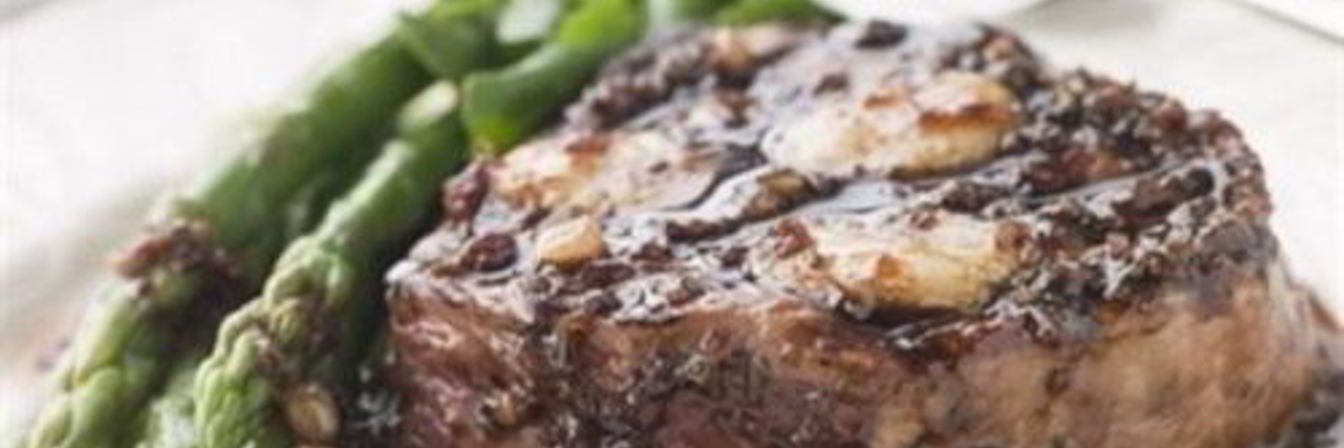 Говяжий стейк в вине Мадера с грибами