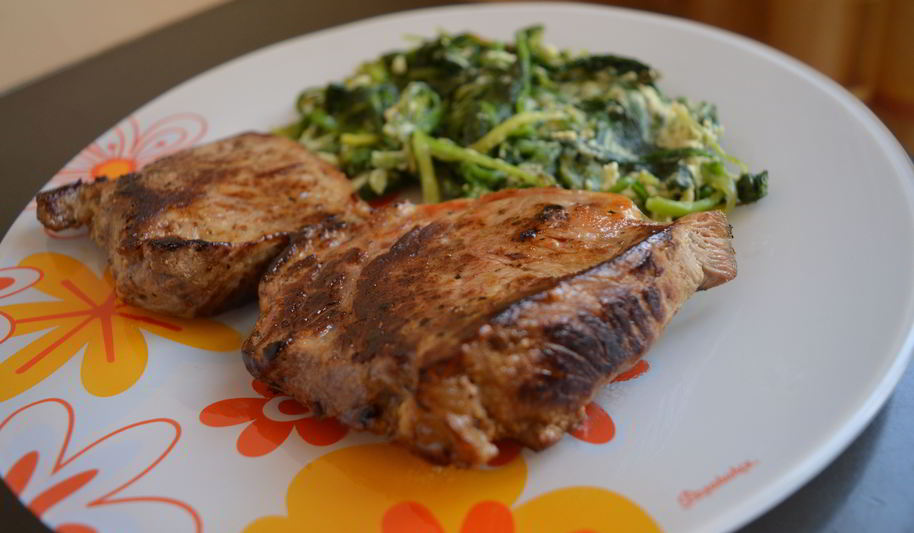 Рецепт стейка из говядины со шпинатом