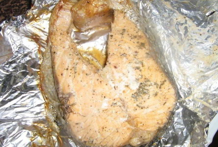 Стейк семги в духовке в фольге