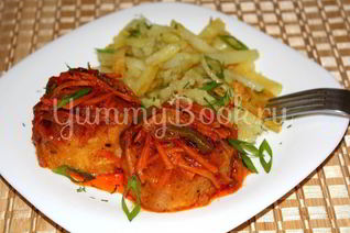 Тефтели из морепродуктов с овощами