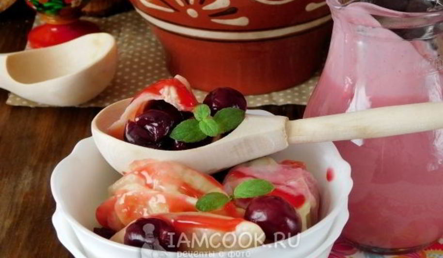 Рецепт вареников с вишней на кефире