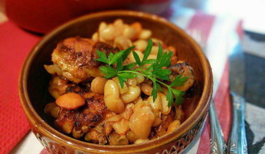 Рецепт жаркого из курицы с фасолью