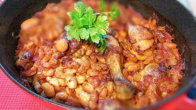 жаркое из курицы с фасолью