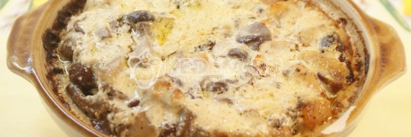 Жаркое с стручковой фасолью и опятами