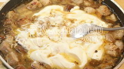 жаркое с стручковой фасолью и опятами