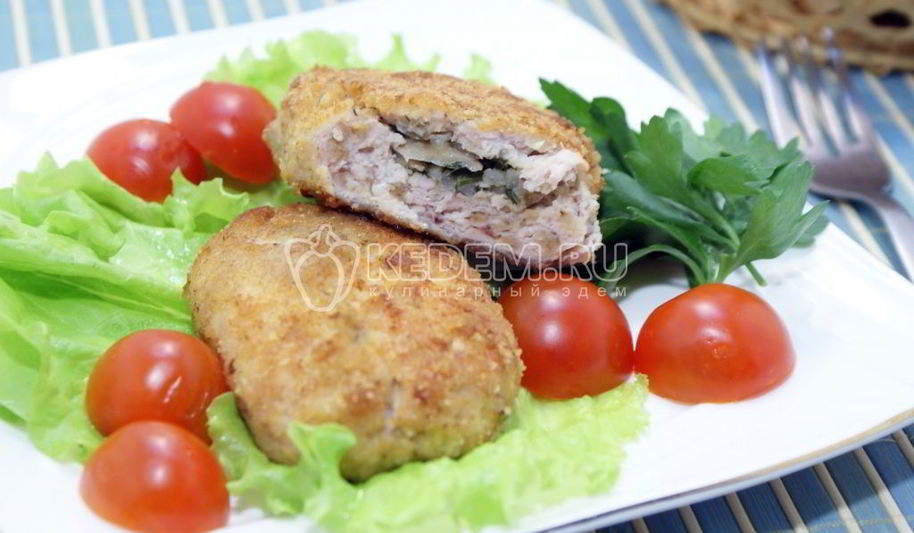 Рецепт куриных зраз с грибами удачные