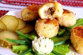 Постные картофельные зразы с грибами