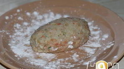 рыбные зразы с грибами и сыром