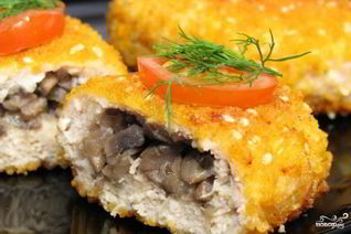 Зразы из индейки с грибами