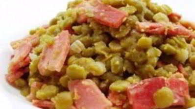 гороховая каша с копченостями