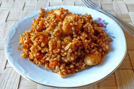 Гречка по купечески с курицей