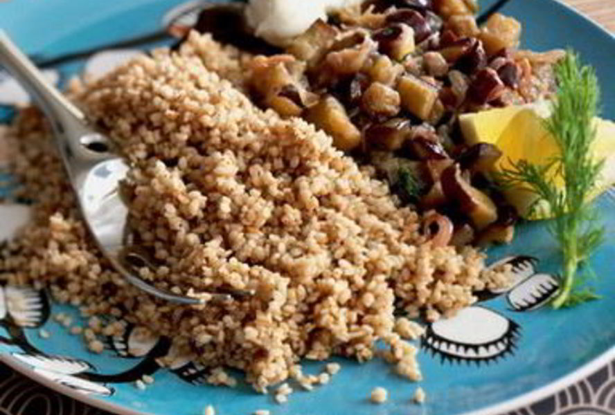 Гречка с баклажанами