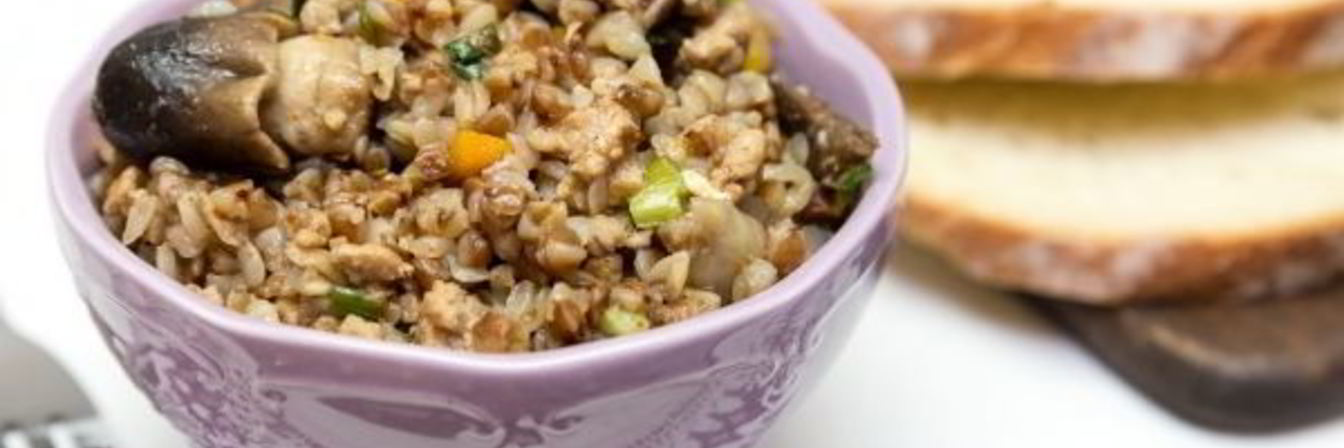 Гречка с фаршем и грибами