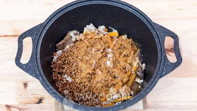 гречка с фаршем и грибами