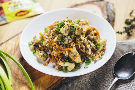 Гречка с грибами и овощами