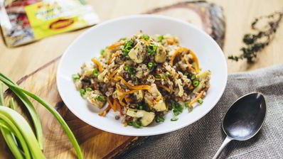 гречка с грибами и овощами