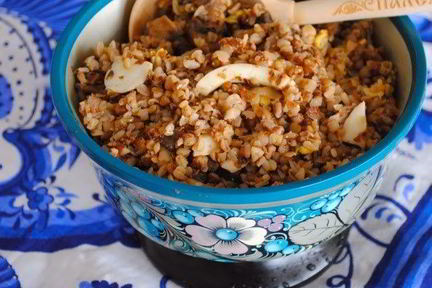 Гречка с грибами и яйцами