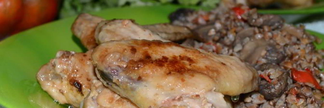 Гречка с курицей и грибами из мультиварки