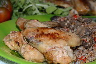 Гречка с курицей и грибами из мультиварки