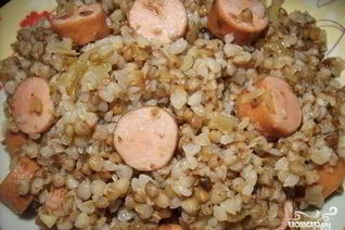 Гречка с сосиской в мультиварке