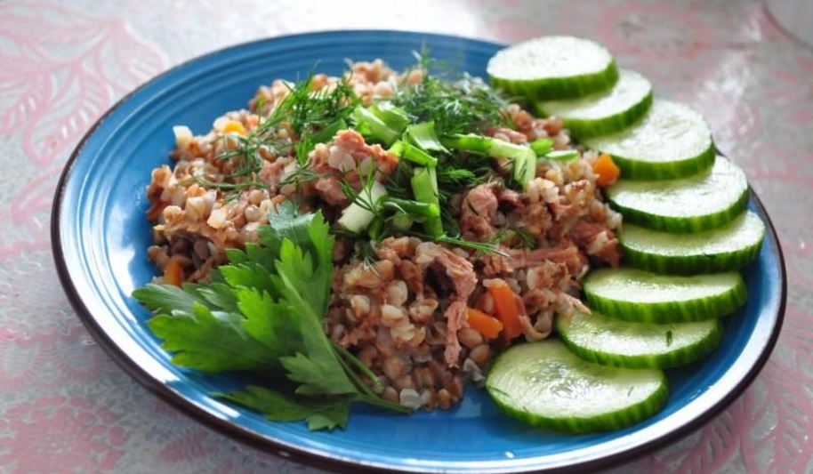 Рецепт гречки с тушенкой ветчиной в мультиварке