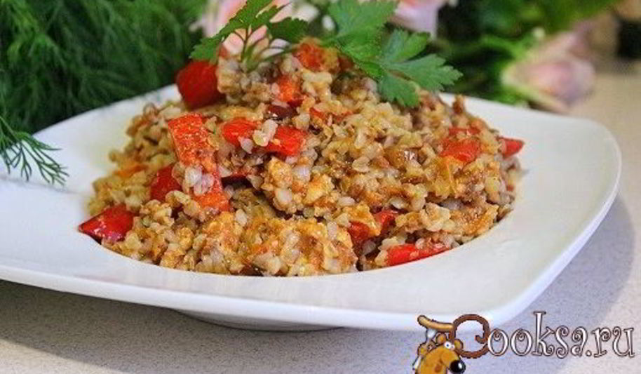 Рецепт гречневой каши с болгарским перцем и фаршем