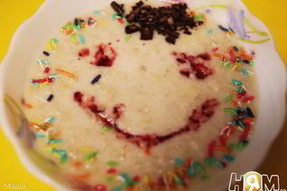 Каша овсяная с яблоком и бананом