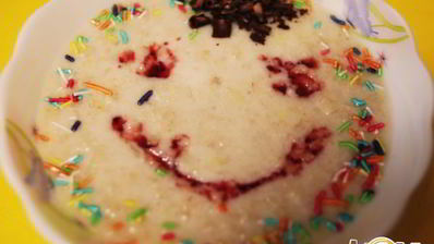 каша овсяная с яблоком и бананом