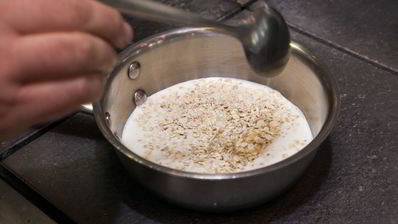 каша овсяная с жареными бананами