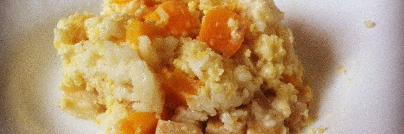 Каша с тыквой и яблоками в горшочке