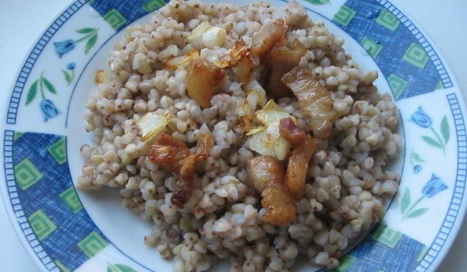 Рецепт каши со шкварками