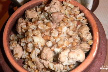 Каша в горшочке со свининой