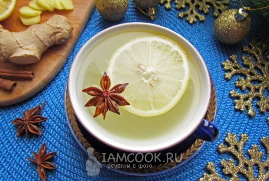 Пряный имбирный чай с лимоном