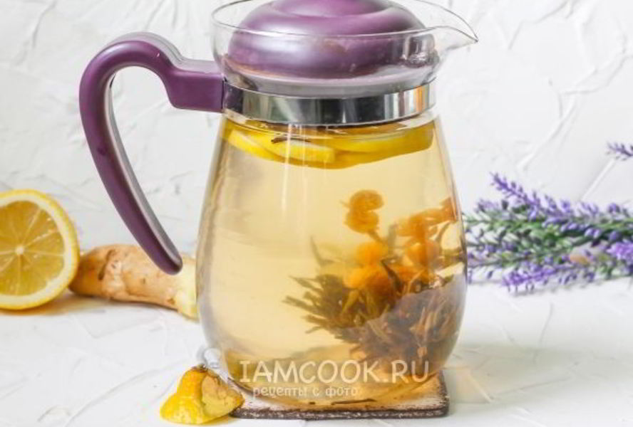 Зеленый чай с имбирем и лимоном