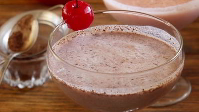 смузи с творогом, вишней и какао