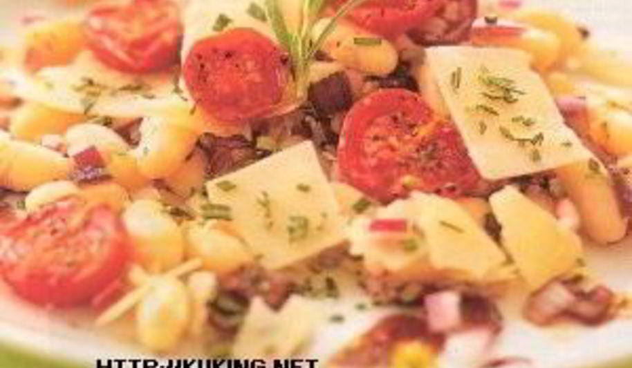 Рецепт фасолевого салата с запеченными помидорами