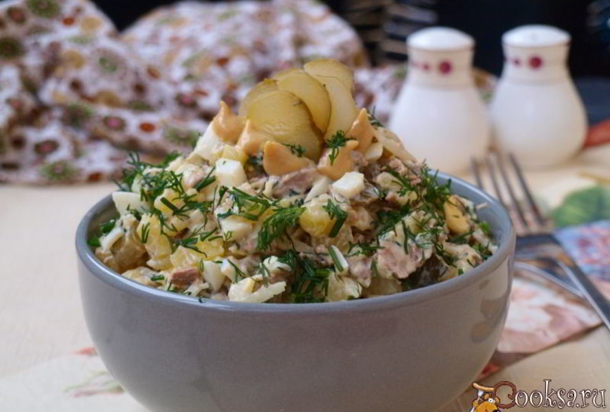 Картофельный салат с говядиной