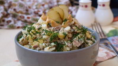 картофельный салат с говядиной