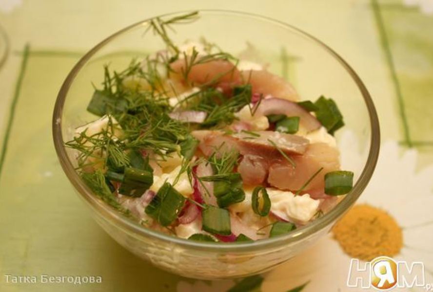 Картофельный салат с селедкой
