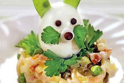 Картофельный салат зайчик