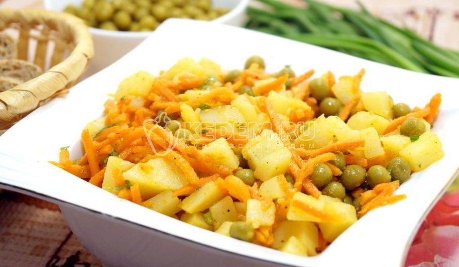 Рецепт салата из картофеля с морковью по-корейски